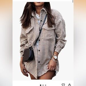 Yimoon Houndstooth Flannel Jacket